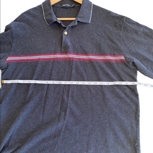 Vintage Nautica long sleeve polo shirt, dark grey, size XL - Picture 8 of 8